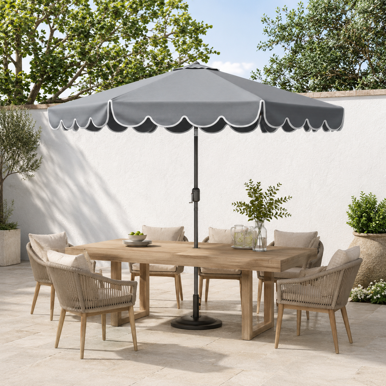 10 Feet Patio Umbrella Outdoor Market Umbrella with Crank Tilt Adjustment