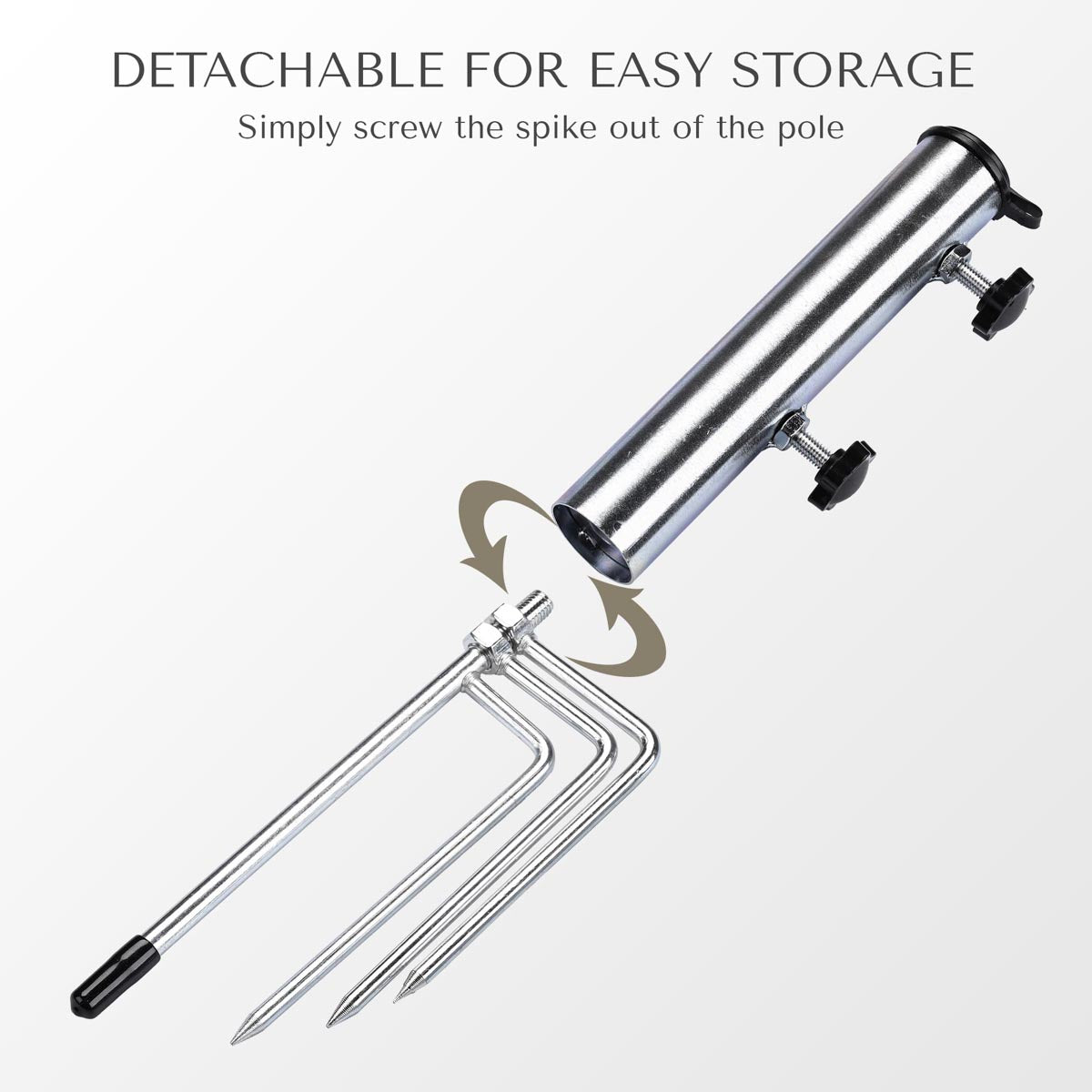Yescom Galvanized Steel Beach Umbrella Anchor for Poles D1 7/16"