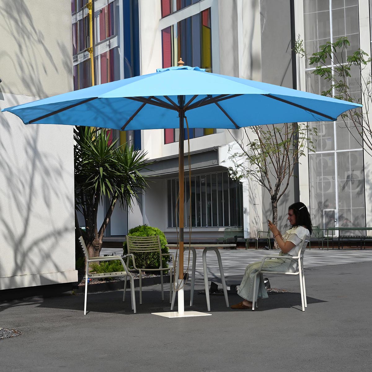 13ft Patio Wood Market Umbrella Multiple Colors