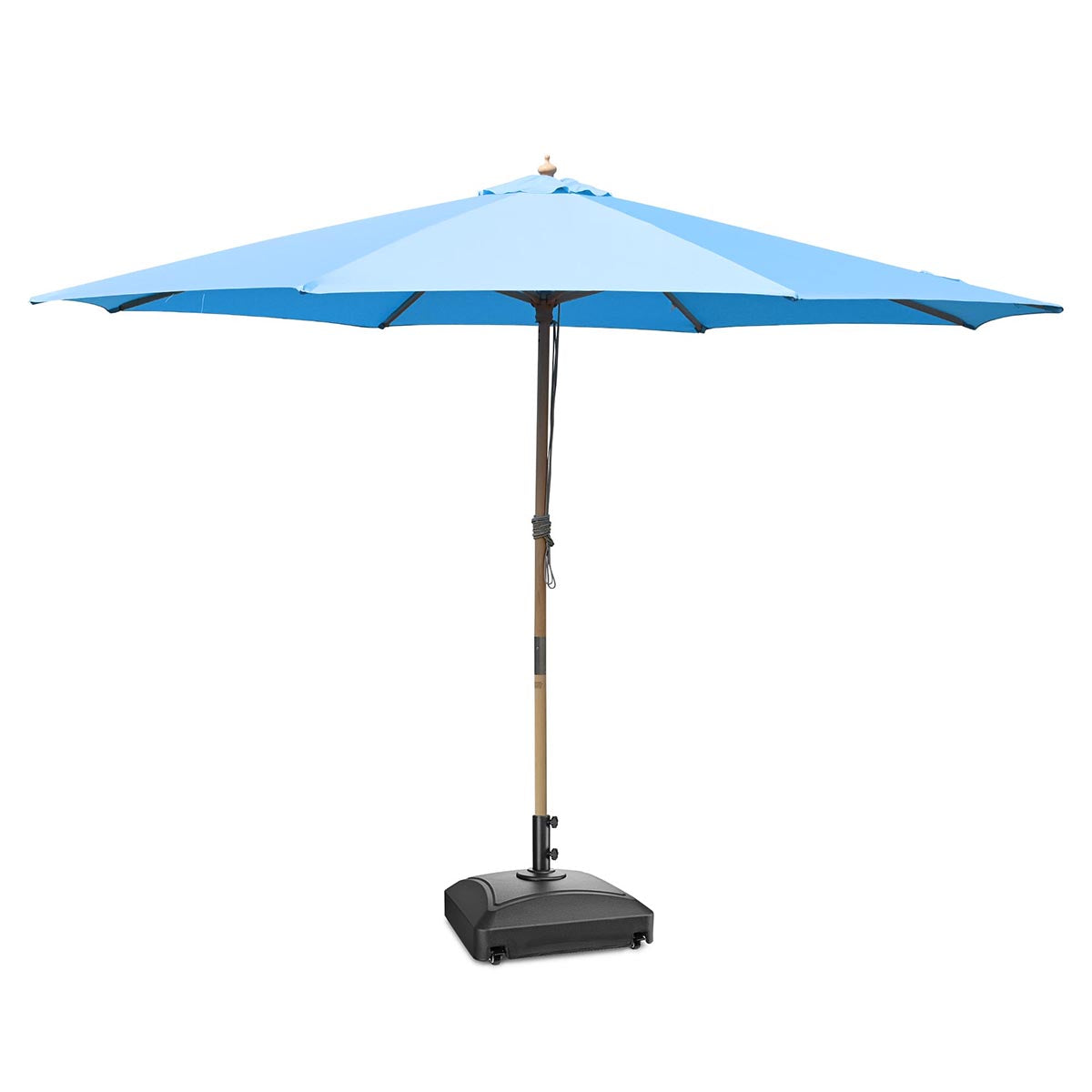 Yescom 13ft Wood Patio Umbrella with Base & Wheels