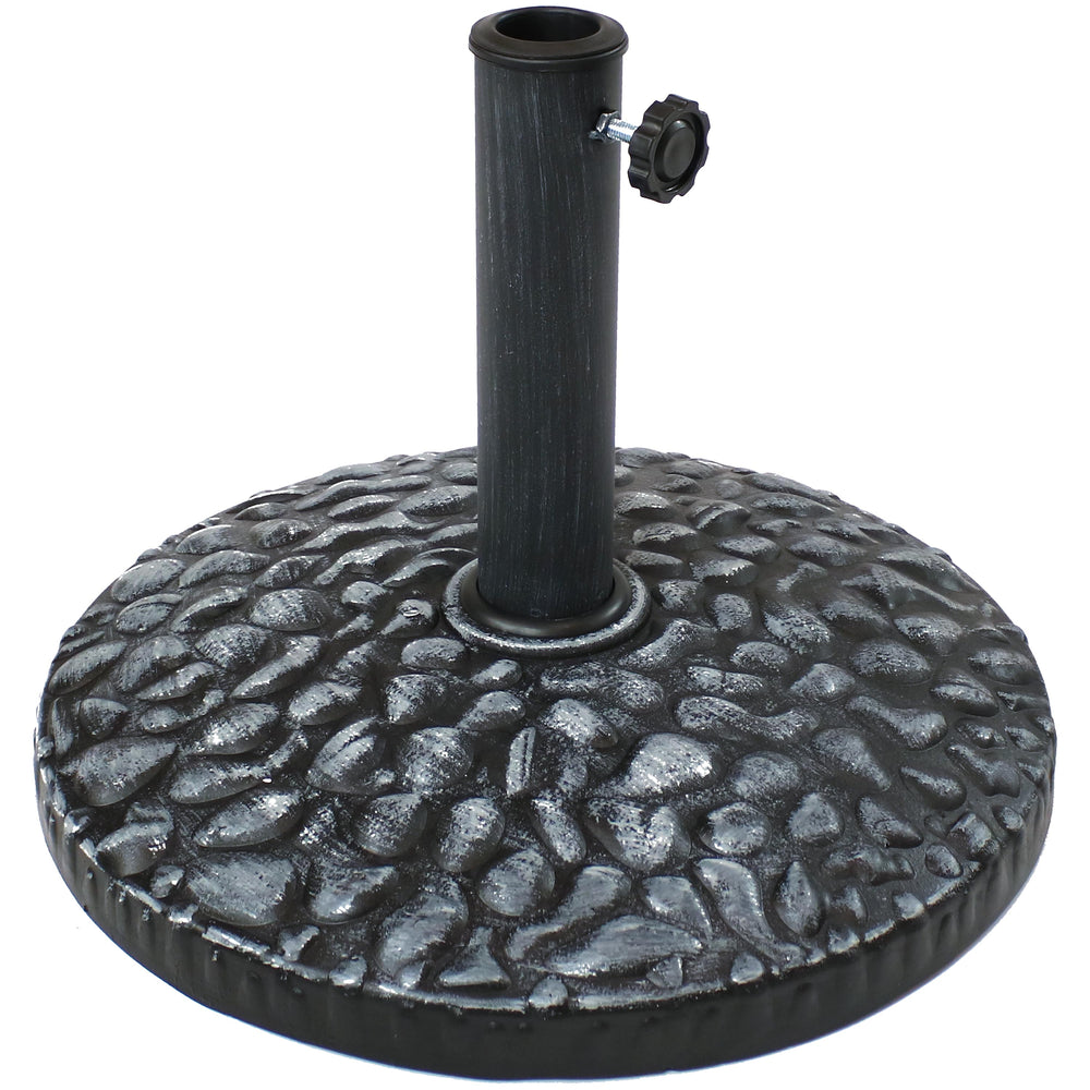 Sunnydaze 18-Inch Pebble Texture Resin Patio Umbrella Base product shot