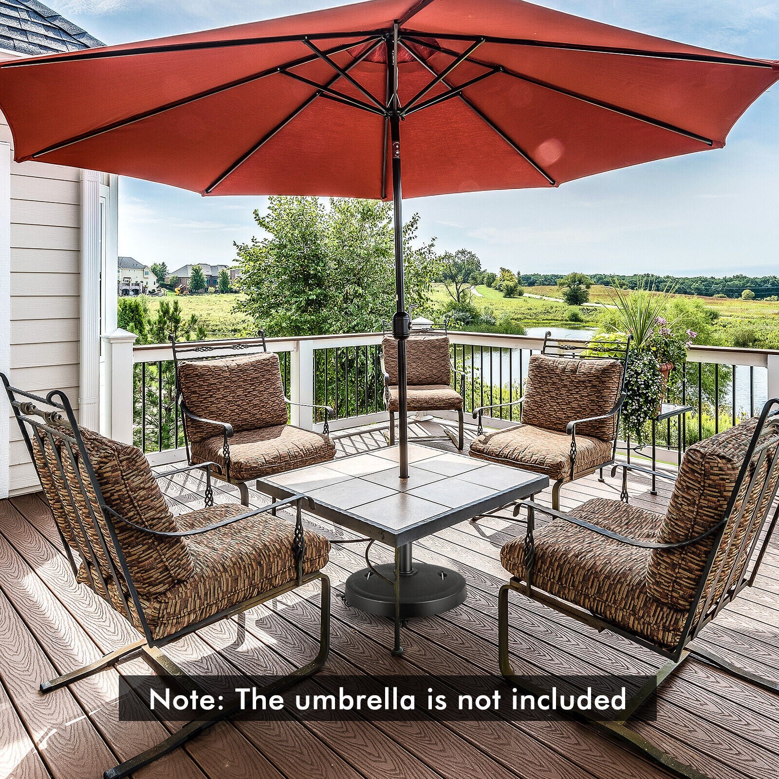 51LBS 20.5Inch Outdoor Umbrella Base with Wheels and Handles