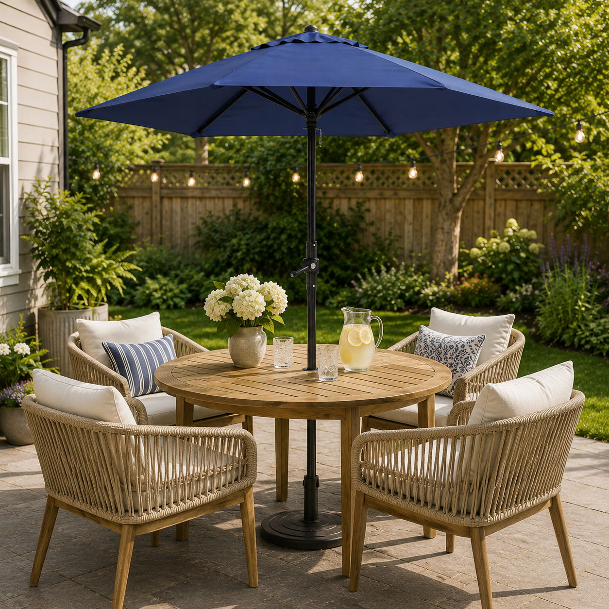7.5ft Patio Umbrella Crank and Tilt 6-Rib