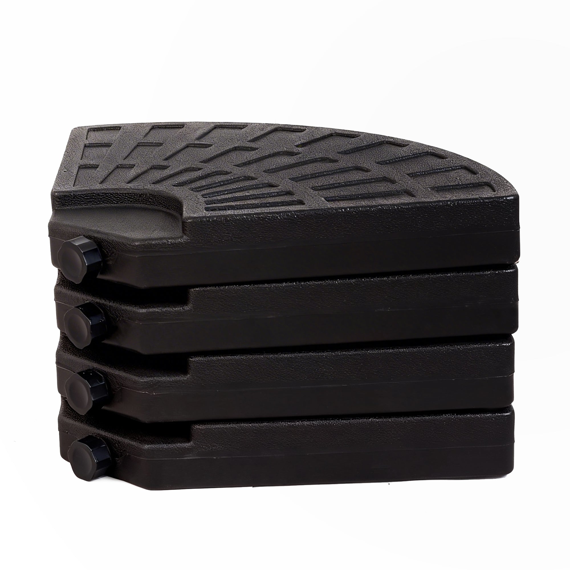 Patio Umbrella Base Fillable Black HDPE 4 Piece 220 LB Water or Sand