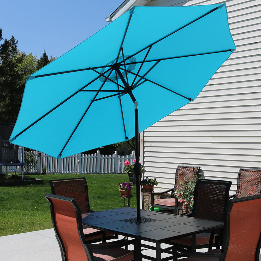 Sunnydaze Aluminum Patio Umbrella Turquoise 9ft product shot