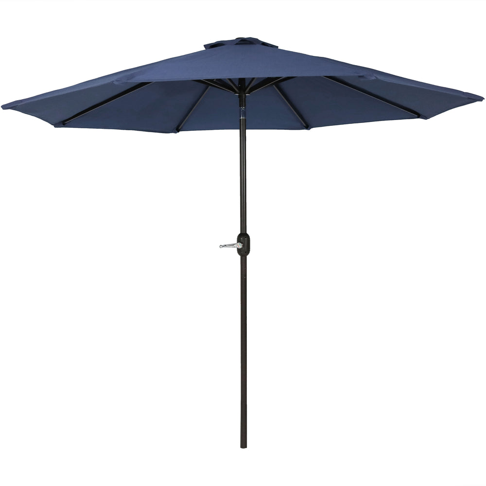 Sunnydaze 9 ft Spun-Poly Market Umbrella Navy Blue canopy fabric detail