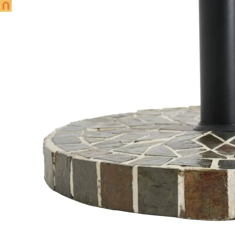 Patio Umbrella Base Round Mosaic Tile Concrete Iron 18.9 In 38-48 mm Pole