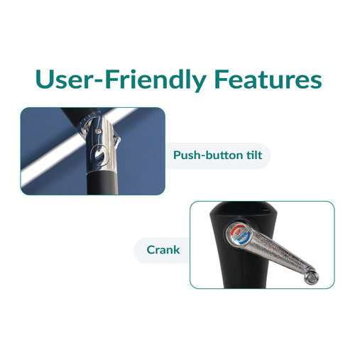 10 ft 3-Tier Market Umbrella Navy Without Lights 3-tier vent detail