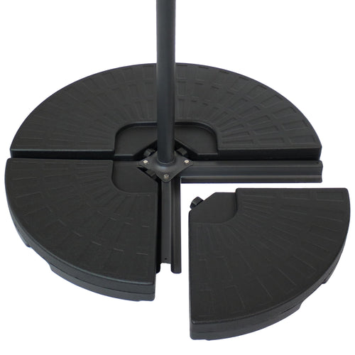 Sunnydaze Cantilever Offset Umbrella Base Plate Weights Round in use on base