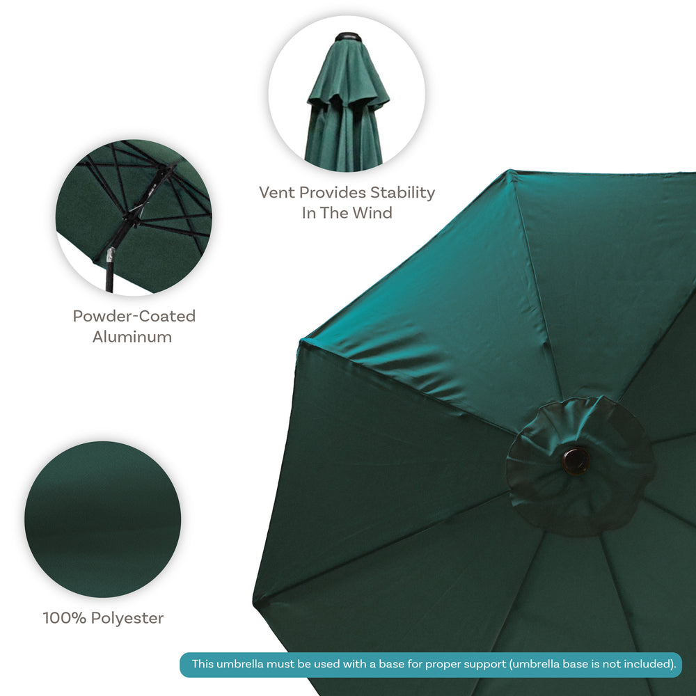 Sunnydaze Aluminum Patio Umbrella Green tilt detail