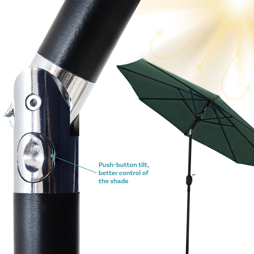 Sunnydaze Aluminum Patio Umbrella Green vent detail