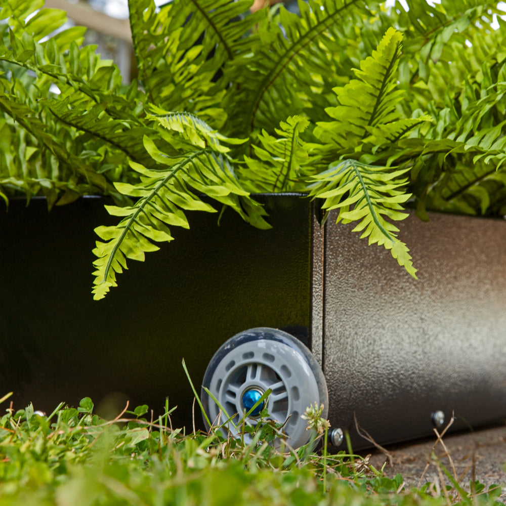Sunnydaze Umbrella Stand Planter with Wheels Black product shot