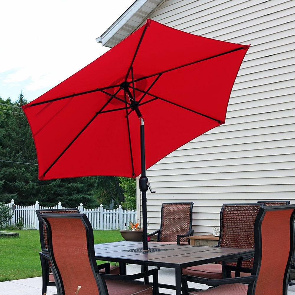 Sunnydaze Aluminum Patio Umbrella Red 7.5ft product shot