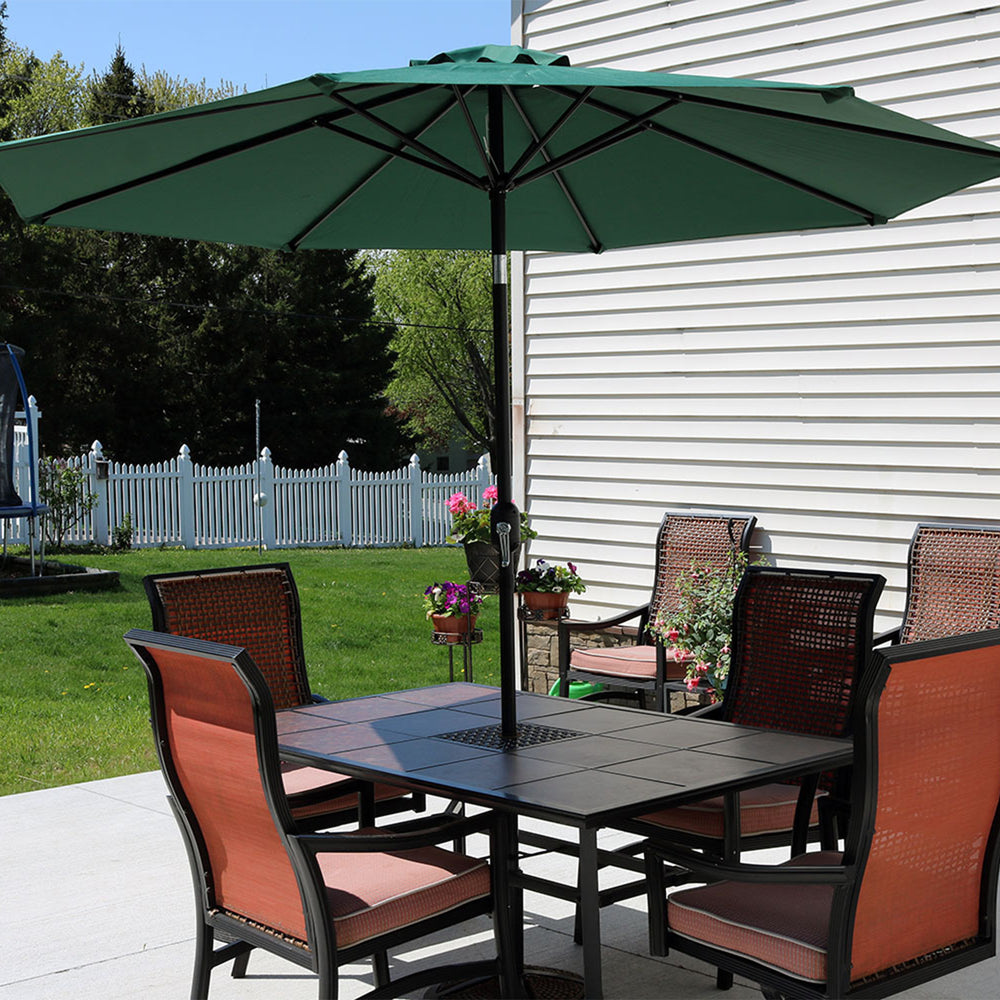 Sunnydaze Aluminum Patio Umbrella Green 9ft lifestyle
