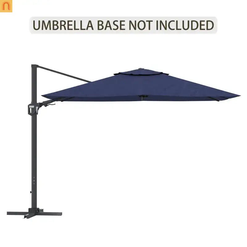 Patio Umbrella Cantilever Navy Blue 11ft Square UPF50 Aluminum