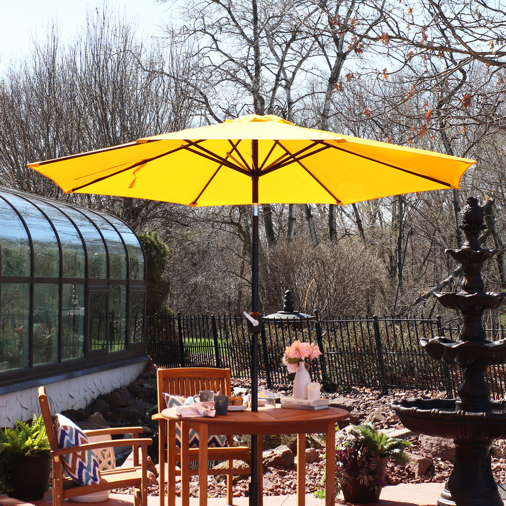 Sunnydaze Aluminum Patio Umbrella Gold canopy detail