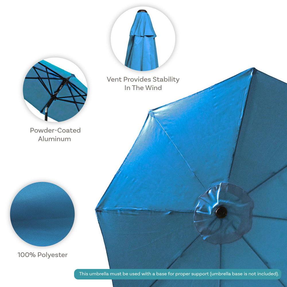 Sunnydaze Aluminum Patio Umbrella Turquoise tilt detail