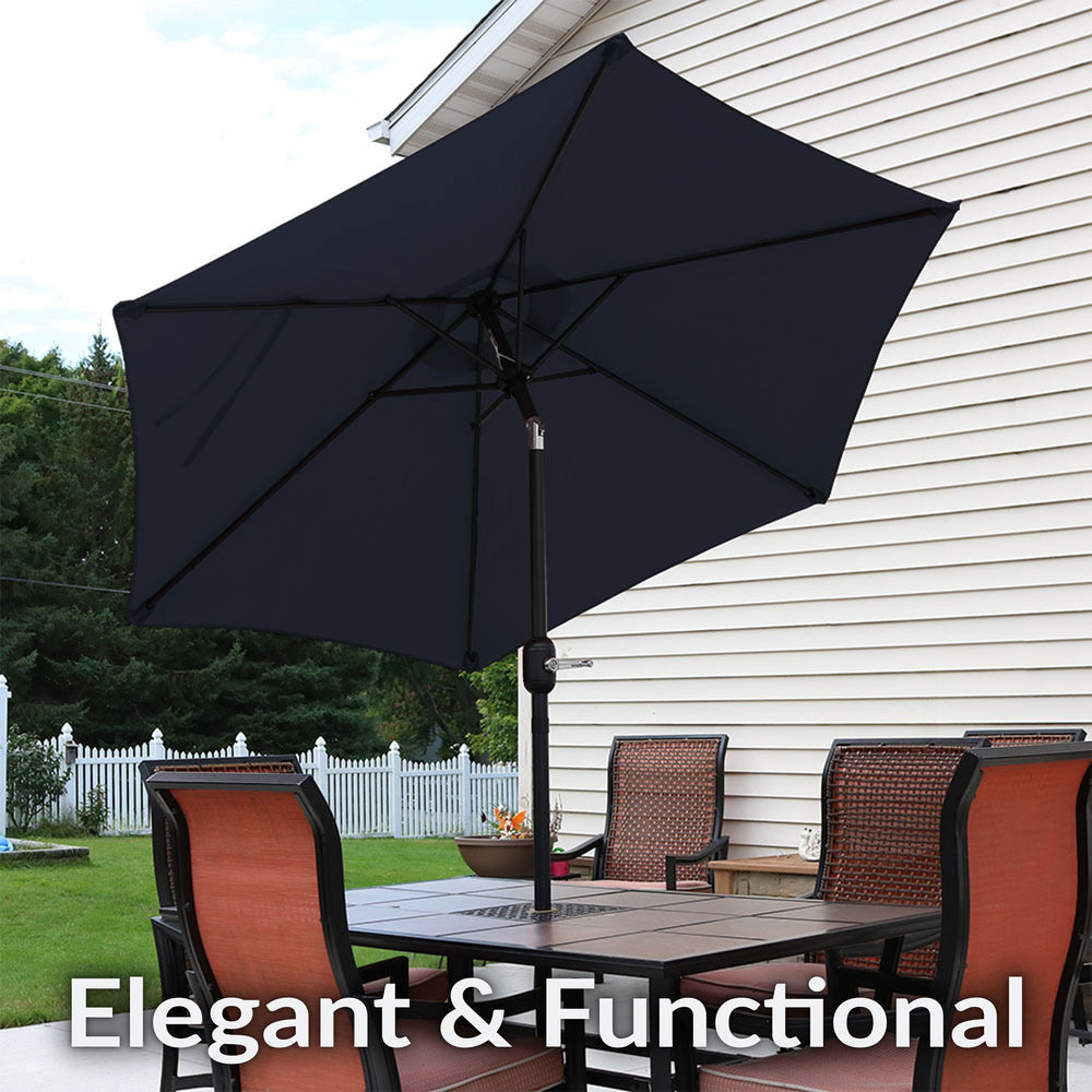 Sunnydaze Aluminum Patio Umbrella Blue 7.5ft tilt detail