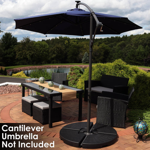 Sunnydaze Cantilever Offset Umbrella Base Plate Weights Round dimensions