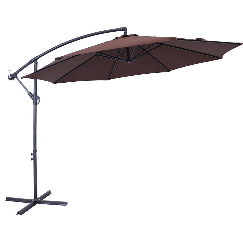 Sunnydaze 10 ft Offset Patio Umbrella Brown product shot
