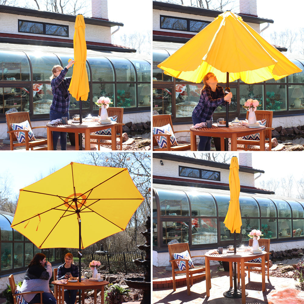Sunnydaze Aluminum Patio Umbrella Gold dimensions