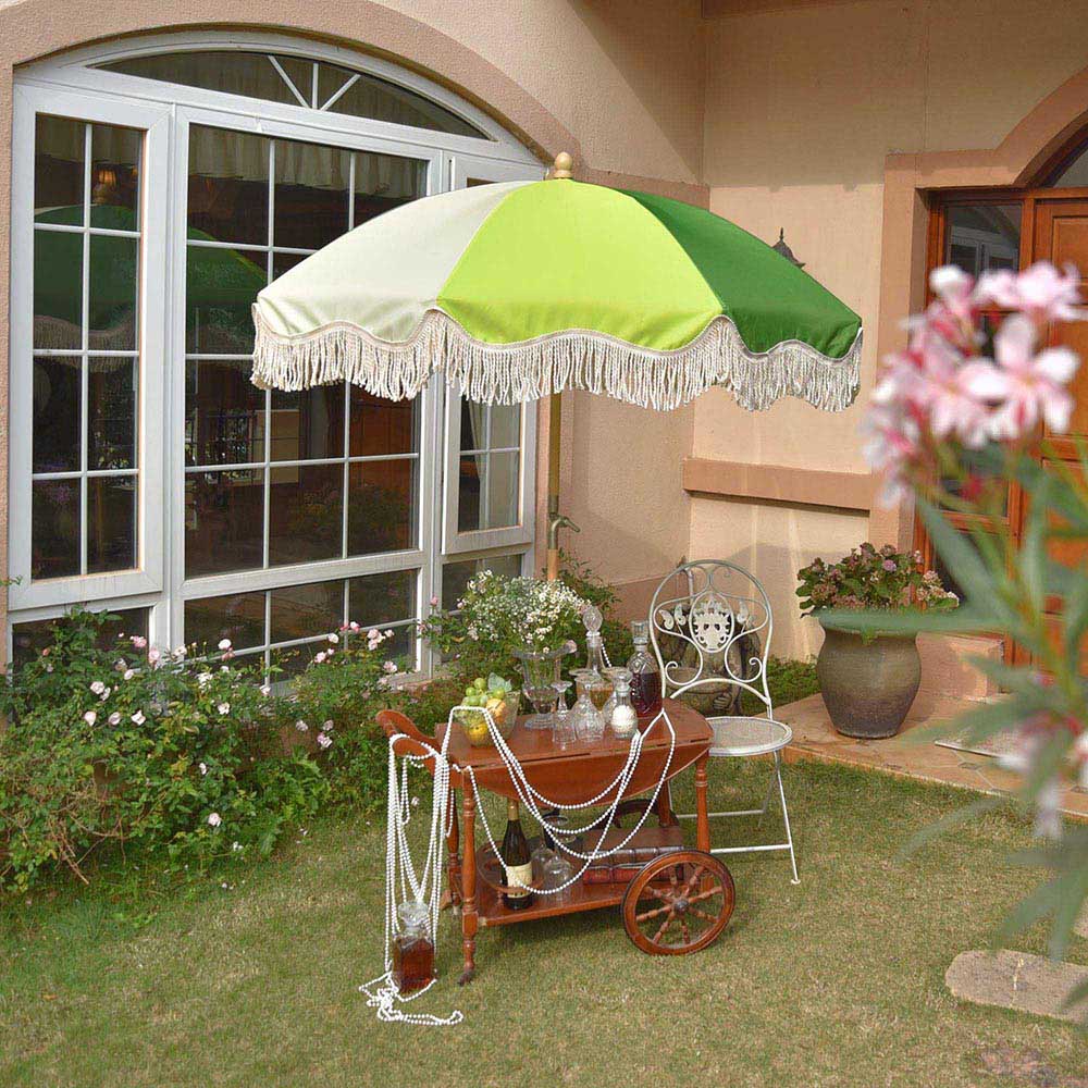 LAGarden Patio Outdoor Market Fringe Umbrella Tilt Palm Springs
