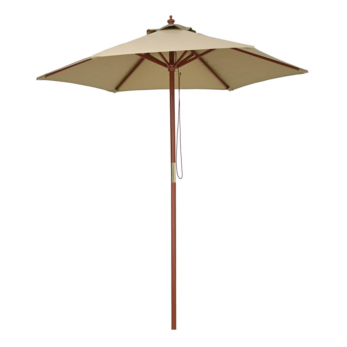 Yescom 7ft Patio Wood Market Umbrella 6-Rib for Golf Courses/Country Clubs