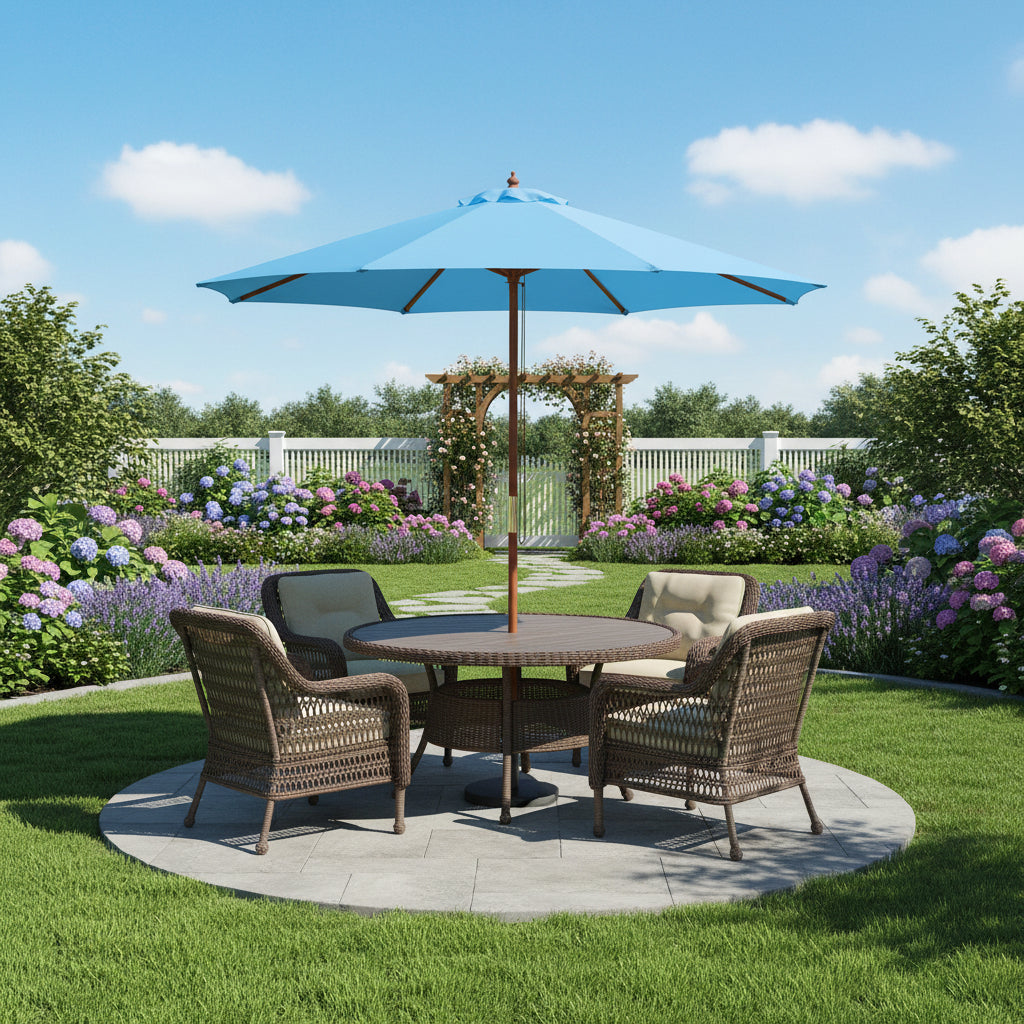 Sundrifter 9ft Patio Wood Market Umbrella Multiple Colors