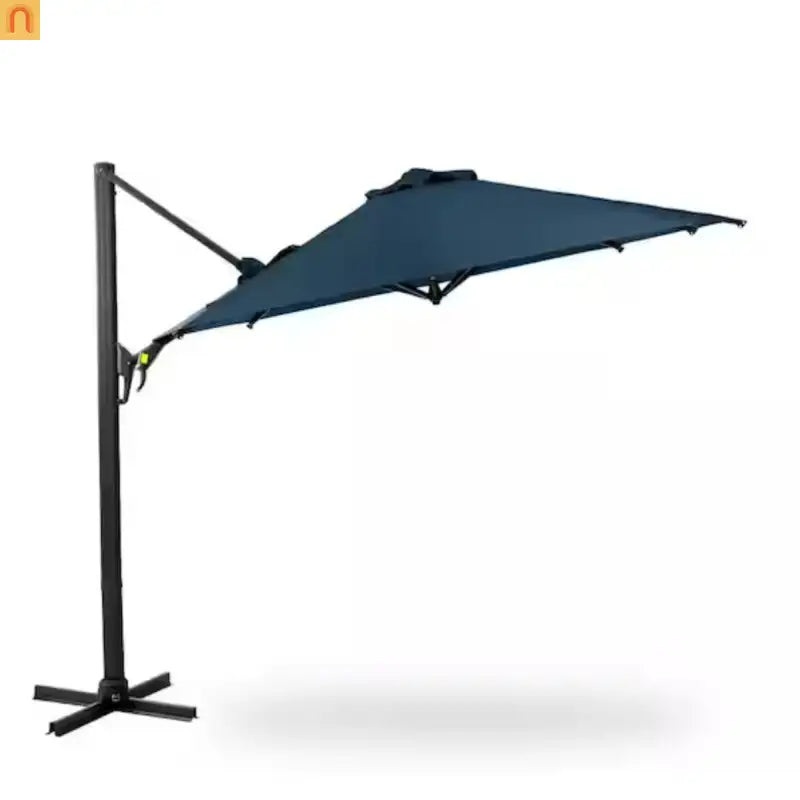 Patio Umbrella Cantilever Blue 10ft Square 360 Degree UPF 50 Plus