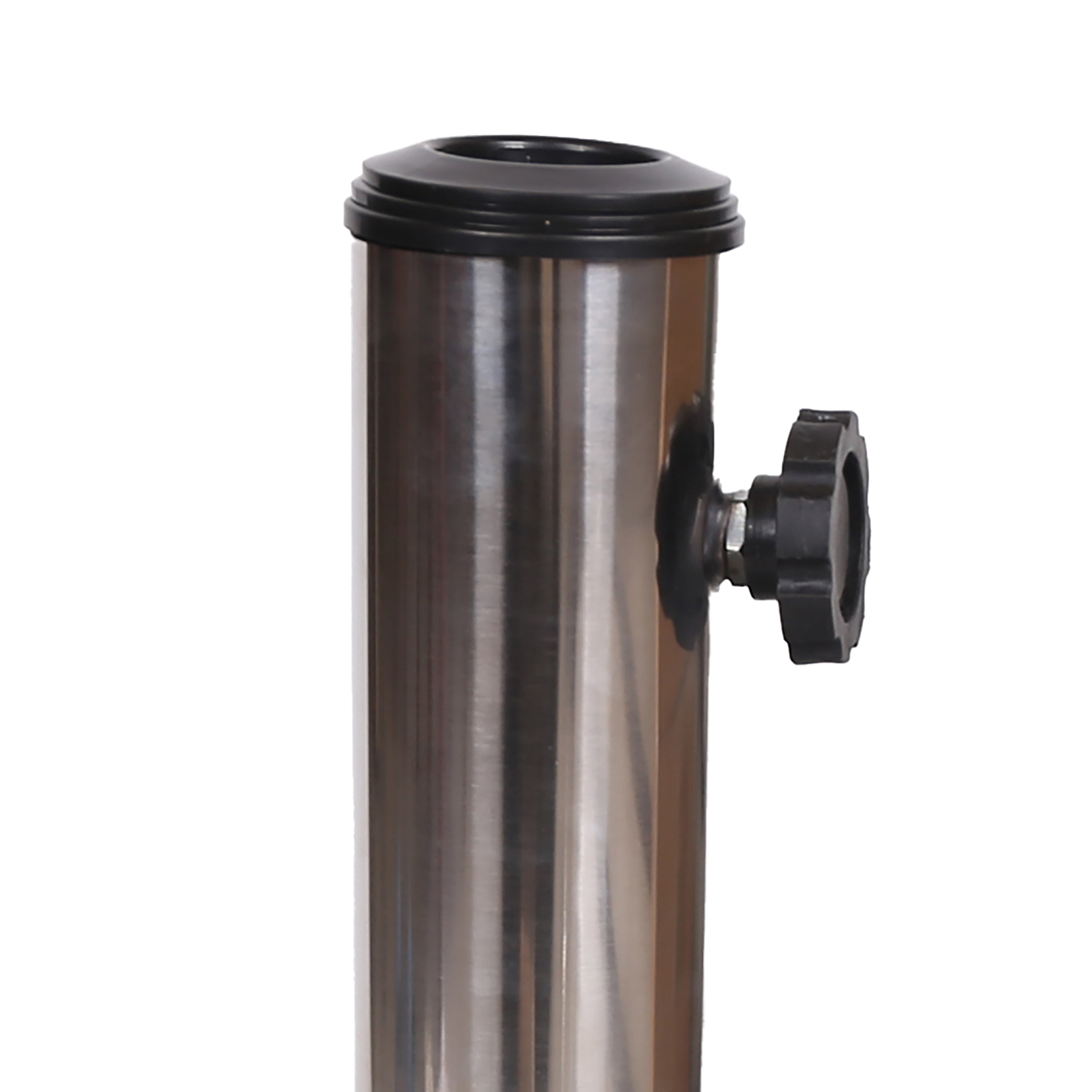 Patio Umbrella Base Square Granite Stainless Steel Gray 55 LB 15.75 In