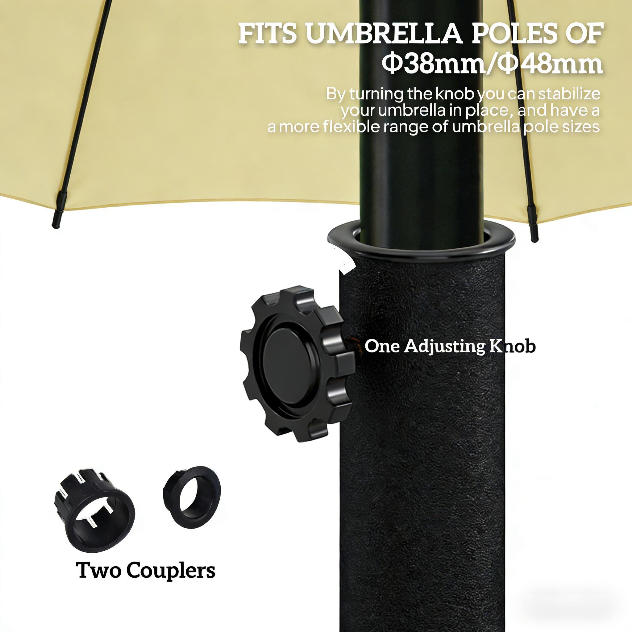 Patio Umbrella Half Round Base Bronze Resin 19.75x12.25 In