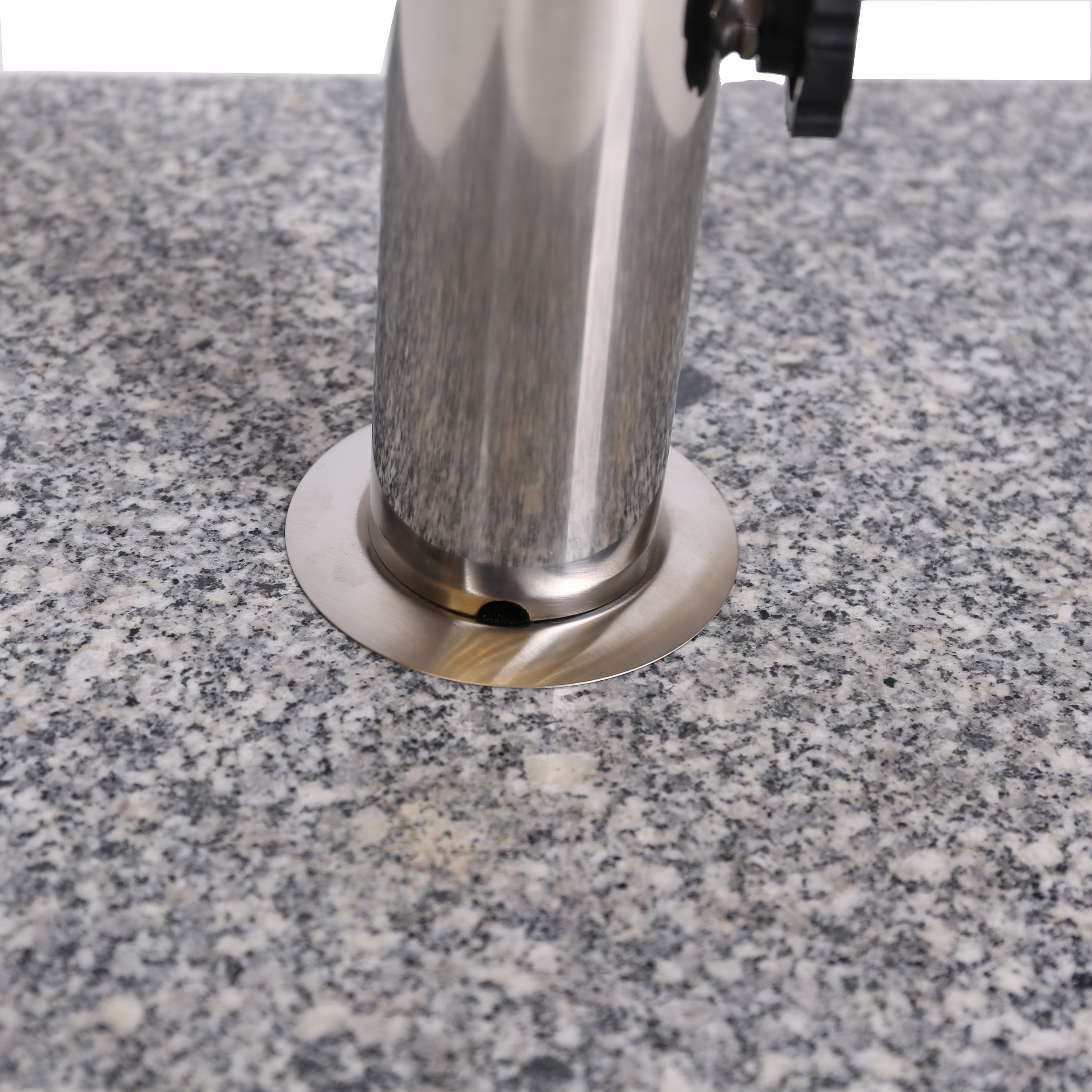 Patio Umbrella Base Square Granite Stainless Steel Gray 55 LB 15.75 In