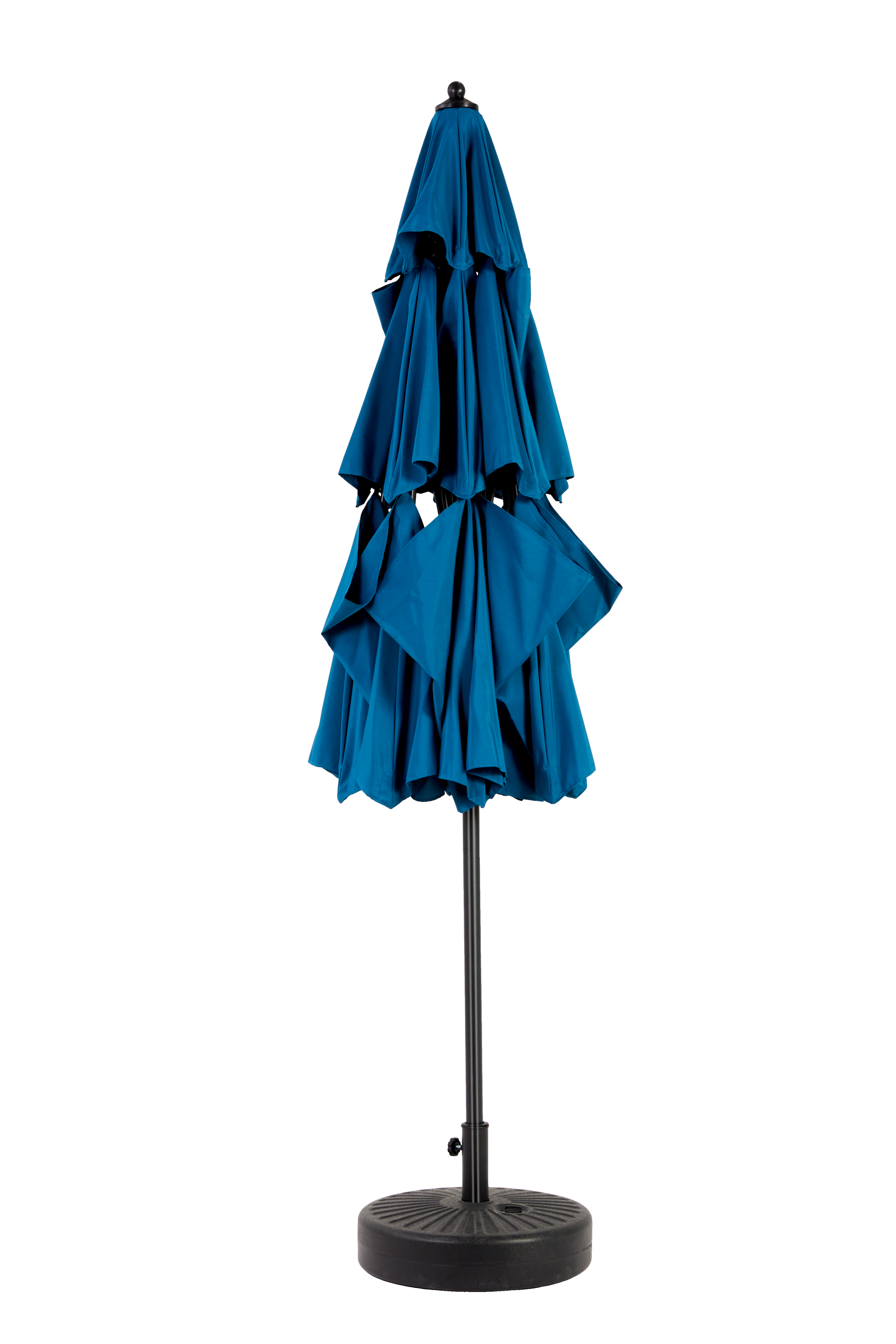 Patio Umbrella Auto Tilt 3 Tier Aluminum Dark Blue 10 Ft Crank