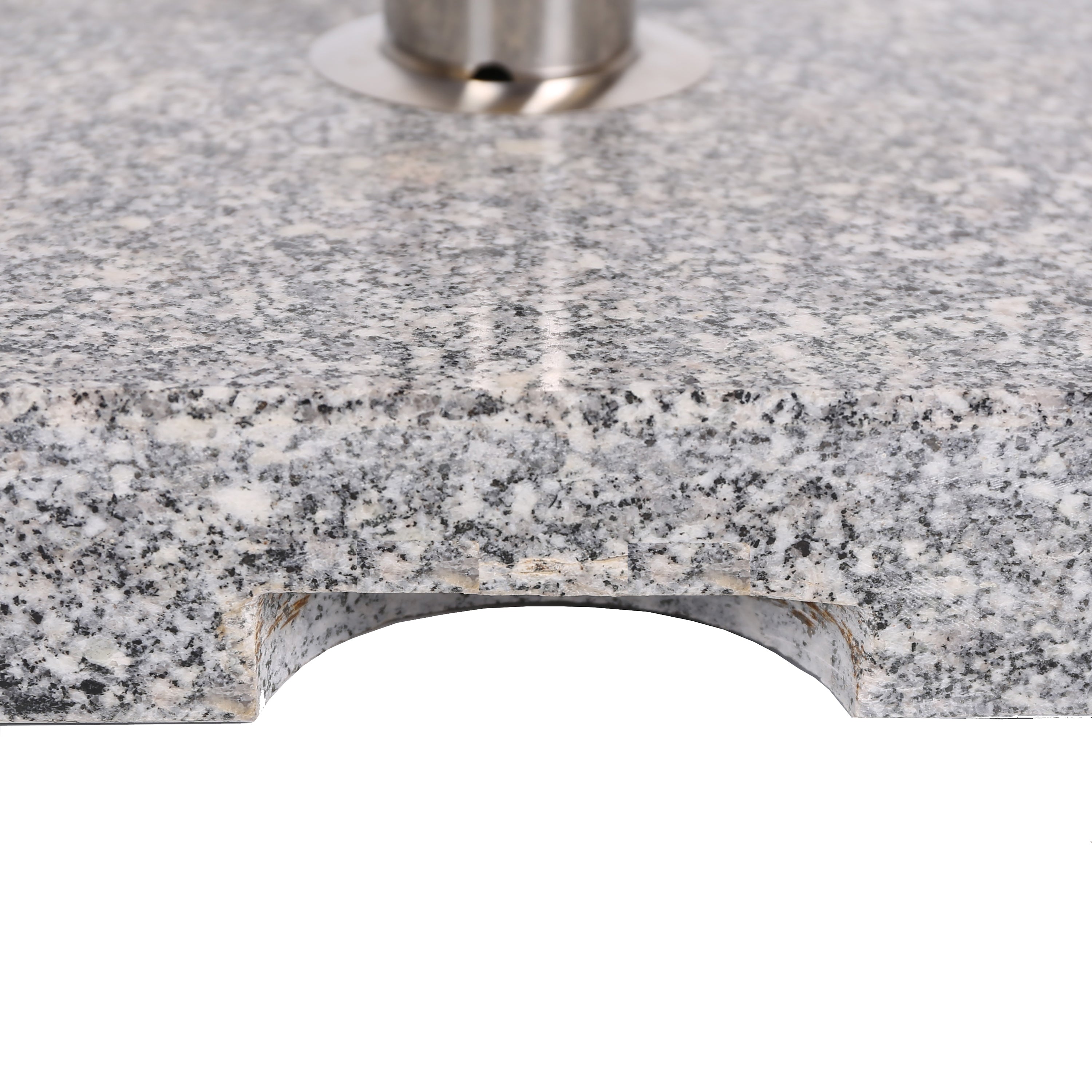 Patio Umbrella Base Square Granite Stainless Steel Gray 55 LB 15.75 In