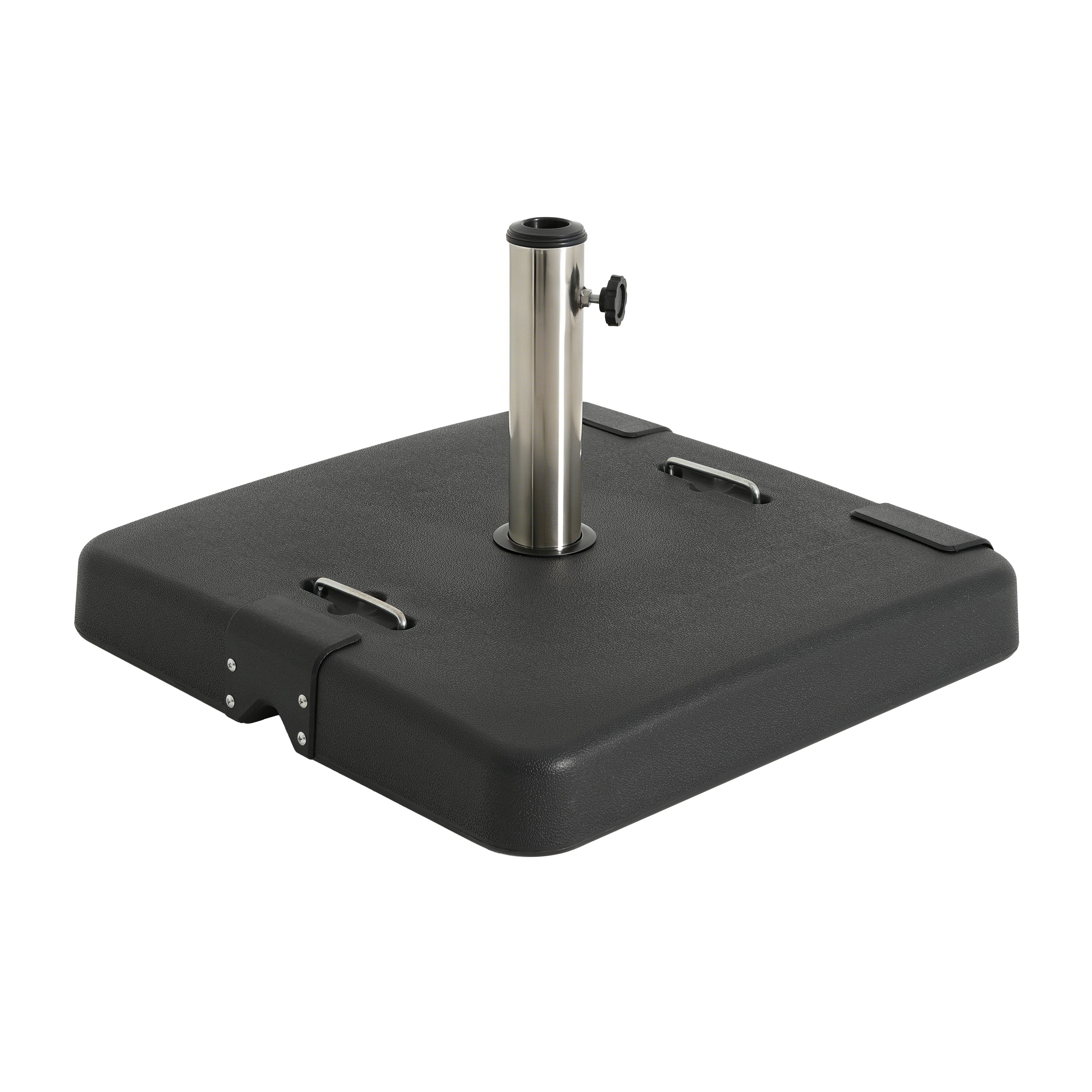 Patio Umbrella Base Square Concrete Resin Black 114 LB 22x22x14 In