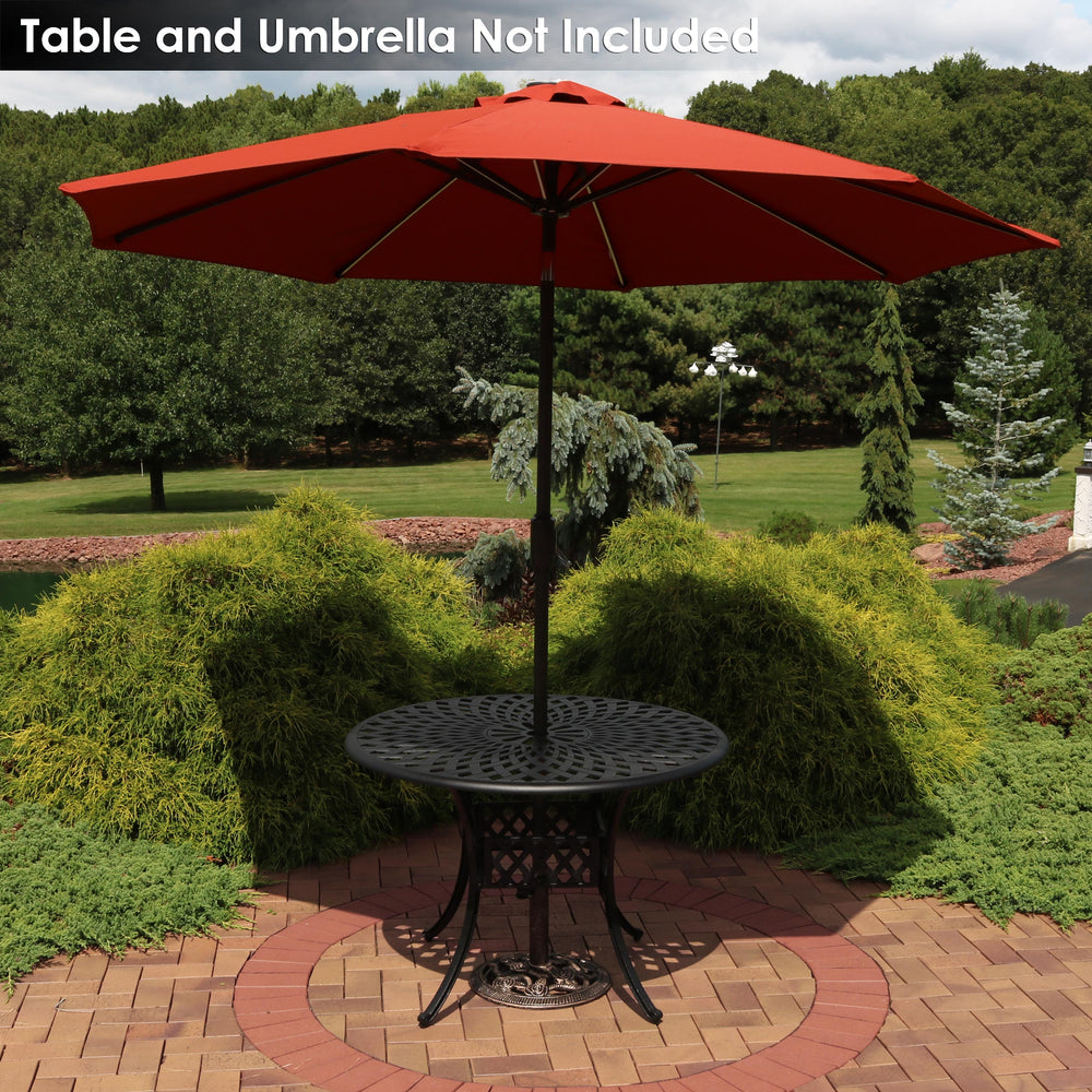 Sunnydaze Rose Blossom Cast Iron Patio Umbrella Base Bronze product shot