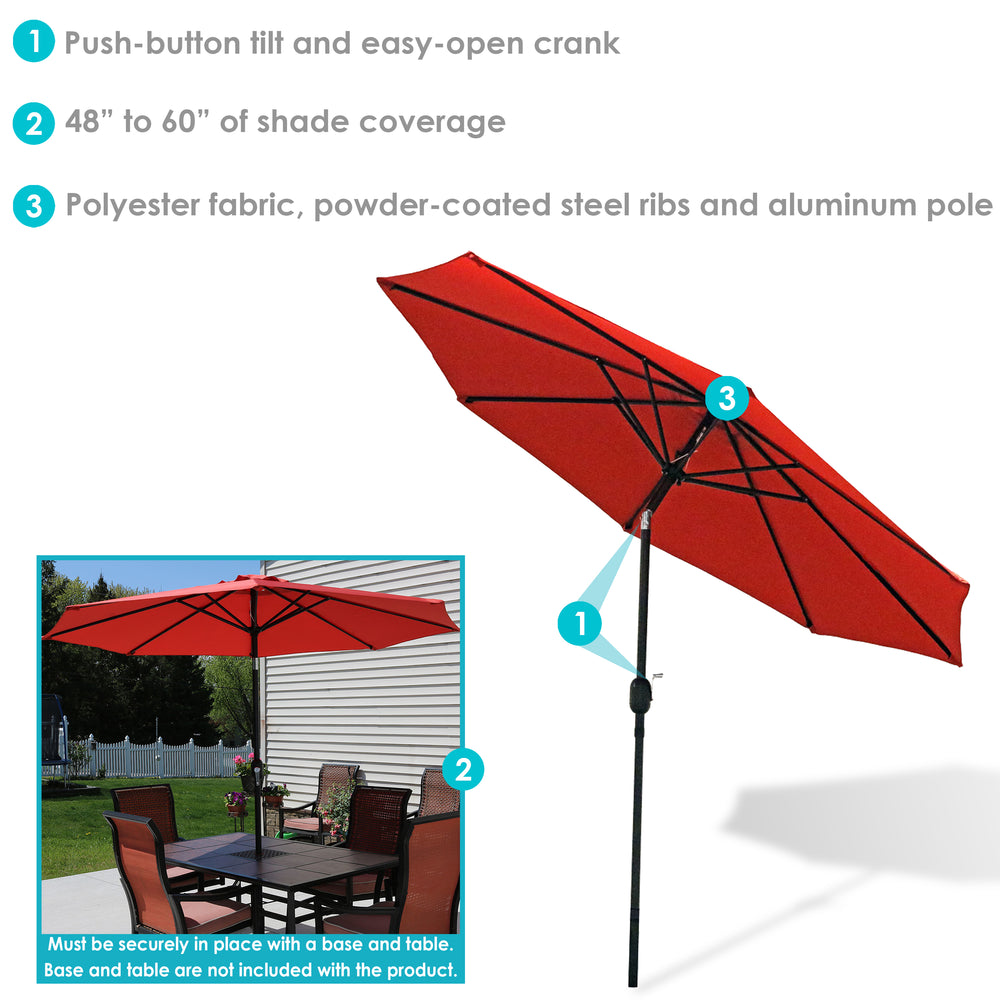 Sunnydaze Aluminum Patio Umbrella Burnt Orange tilt detail