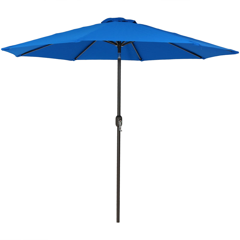 Sunnydaze 9 ft Sunbrella Market Umbrella Pacific Blue canopy fabric detail