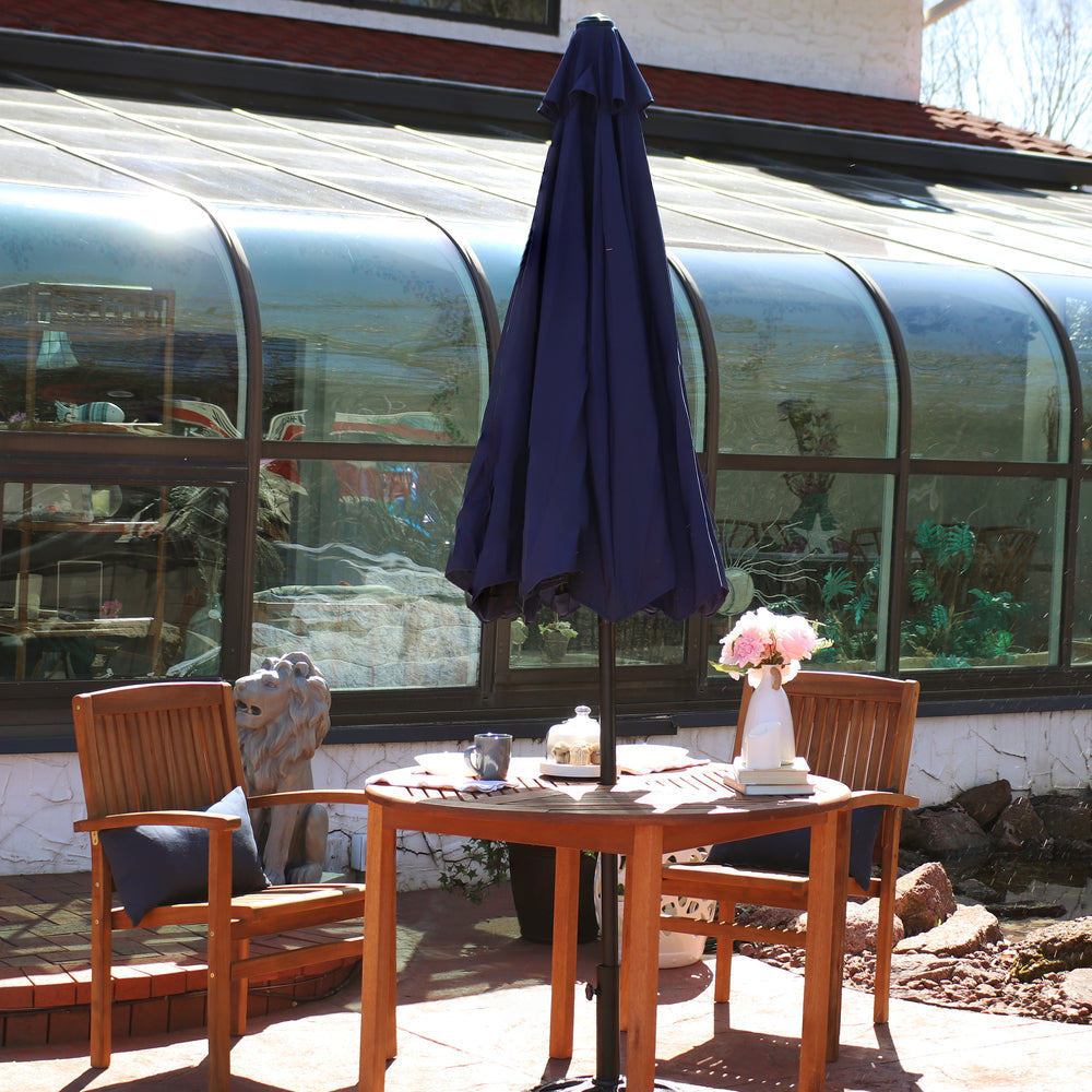Sunnydaze Aluminum Patio Umbrella Navy Blue 9ft product shot