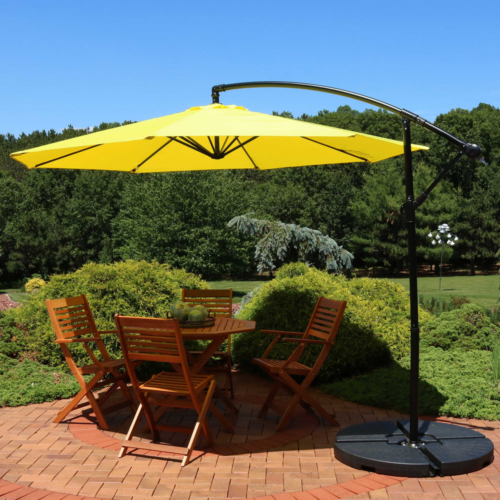 Sunnydaze 9.5 ft Offset Patio Umbrella Sunshine lifestyle outdoor