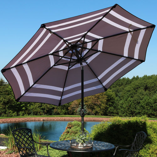 DirectDeals Sunnydaze Market Umbrella Navy Blue Stripe dimensions size guide