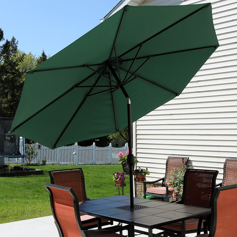Sunnydaze Aluminum Patio Umbrella Green 9ft product shot