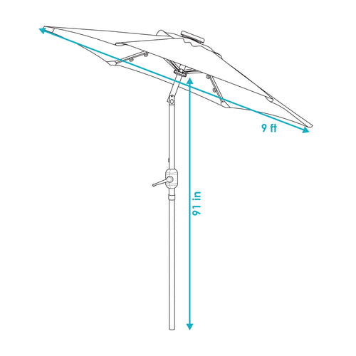 DirectDeals Sunnydaze Market Umbrella dimensions size guide