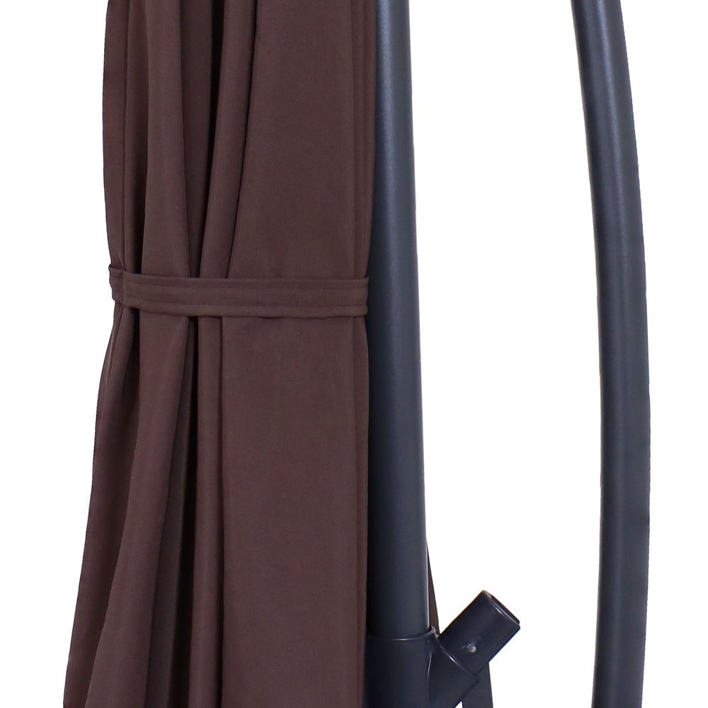 Sunnydaze 10 ft Offset Patio Umbrella Brown pole detail