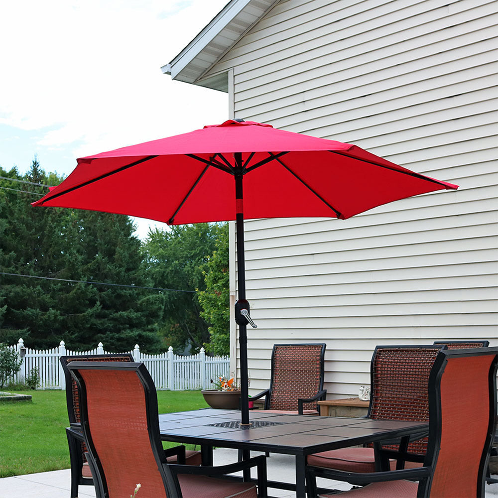 Sunnydaze Aluminum Patio Umbrella Red 7.5ft lifestyle