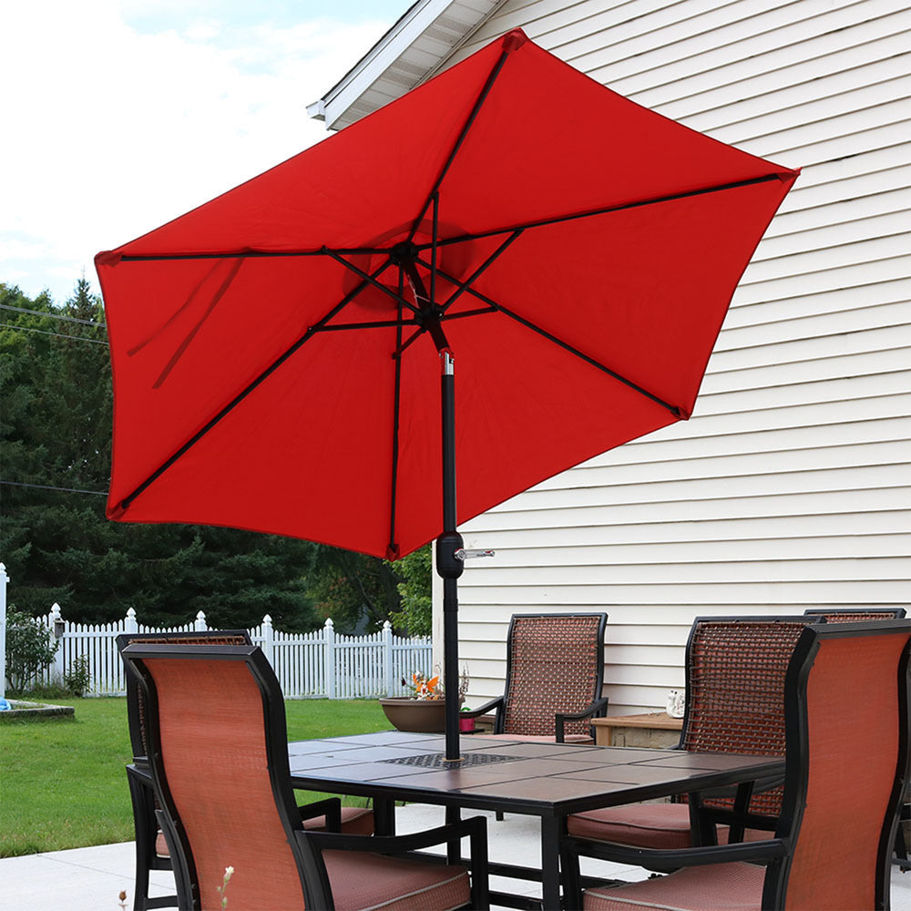 Sunnydaze Aluminum Patio Umbrella Burnt Orange 7.5ft product shot