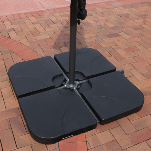 Sunnydaze Cantilever Offset Umbrella Base Plate Weights Square Set of 4 lifestyle