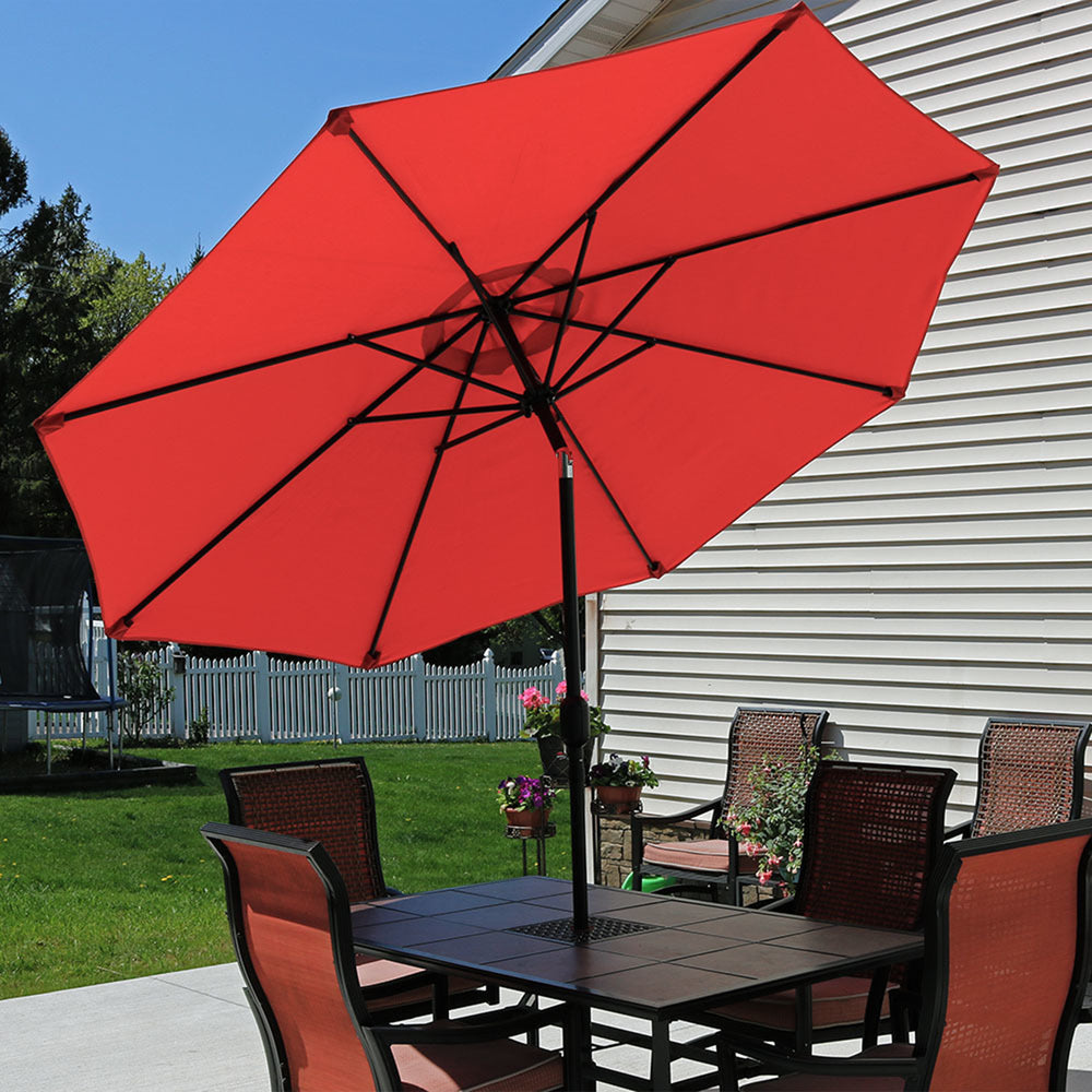Sunnydaze Aluminum Patio Umbrella Burnt Orange 9ft product shot
