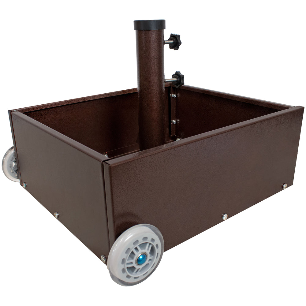 Sunnydaze Umbrella Stand Planter with Wheels Bronze product shot
