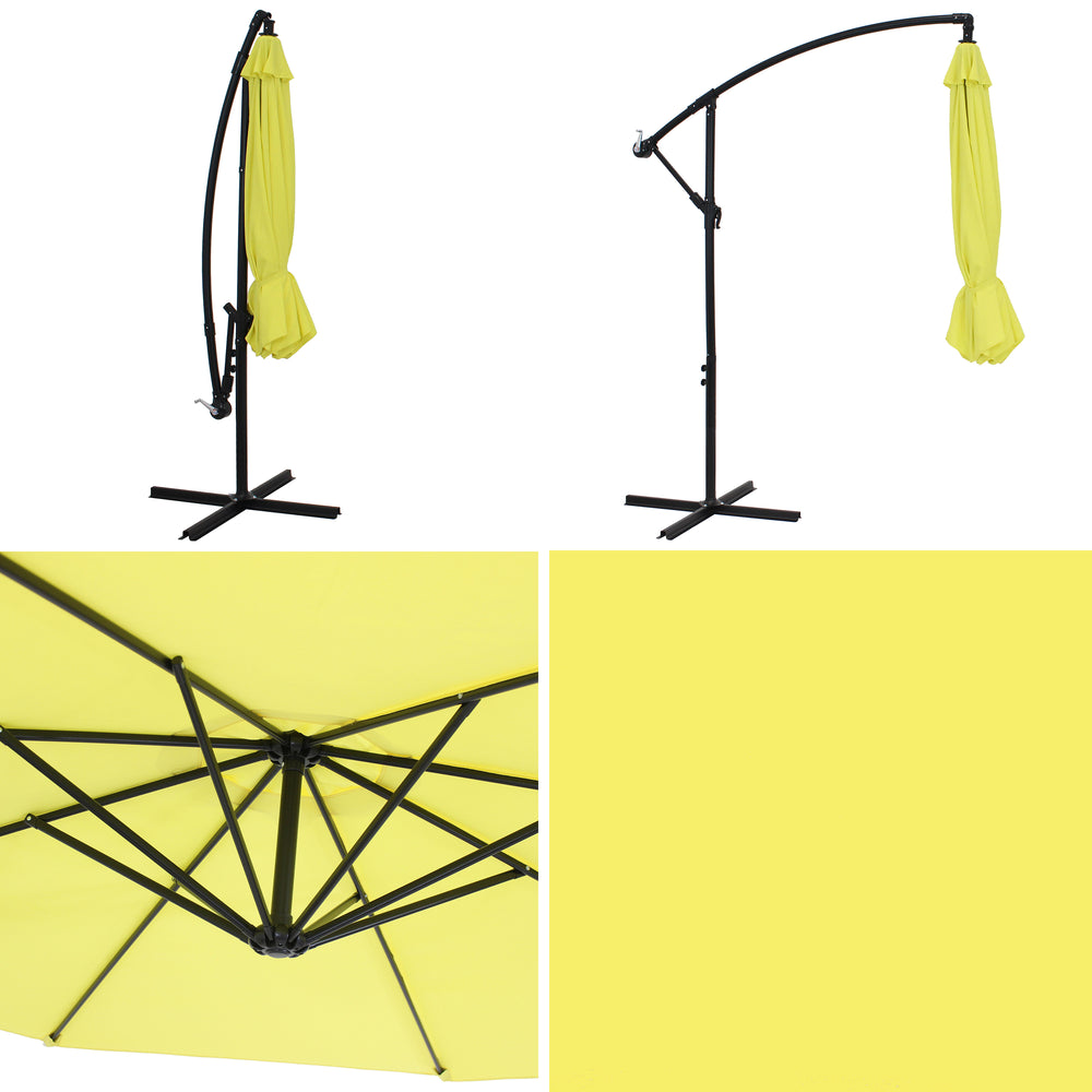 Sunnydaze 9.5 ft Offset Patio Umbrella Sunshine crank detail